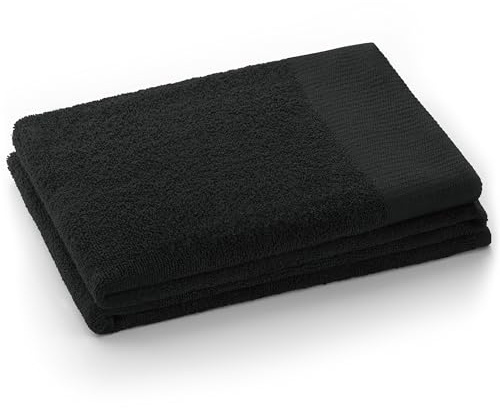 AmeliaHome Handtuch Schwarz 50x100 cm 100% Baumwolle Qualität Saugfähig Amari