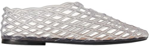 2024 New Jelly Mesh Ballet Flats for Women Adult Clear Hollow Jelly Sandals Beach Ballerina Jellies Shoes(Blue,4.5UK)