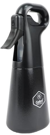 Gabri Water Spray Bottle for Hair - 300ml Refillable Continuous Mist Sprayer - Empty Spray Bottle for Barber, Hairdresser, Salon, Hair Styling, Cleaning, Misting & Skin Care,Plants (Black)