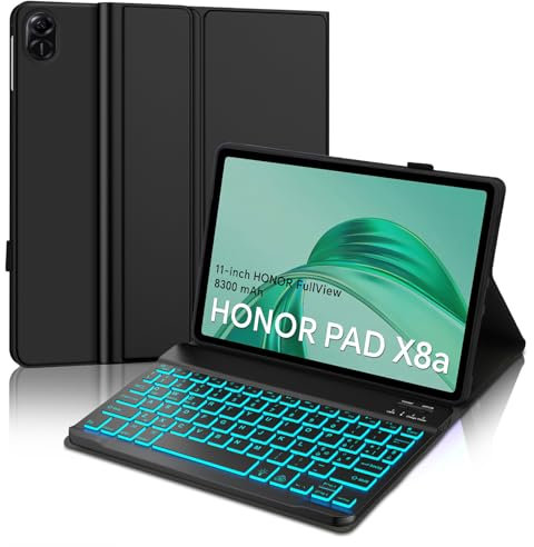 Tastiera Honor Pad X8a 11 Pollici, Custodia con Tastiera per Honor Pad X8a 112024, Italiana QWERTY Bluetooth Retroilluminata Magnetica Staccabile per Honor Pad X8a 2024, Nero