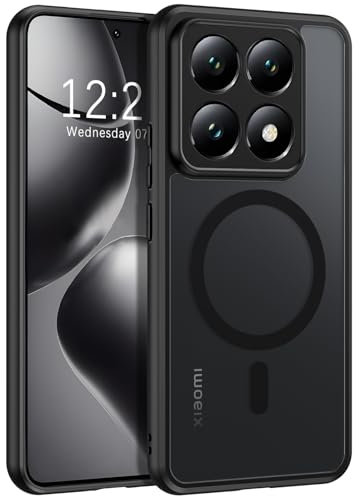 BENTOBEN Cover Magnetica per Xiaomi 14T 5G [Compatibile con MagSafe], Custodia Traslucida Opaca Posteriore [Resistente ai Graffi], Anti Impronte Digitali Custodia per Xiaomi 14T 5G, Nero