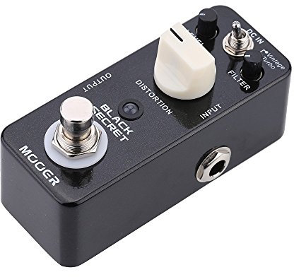 Mooer Black Secret Micro Mini Distortion E-Gitarren-Effektpedal True Bypass Vintage Turbo für E-Gitarristen, Schwarze Aluminiumlegierung