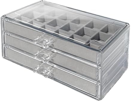 Fels Vitrine Organisieren | Edelstein-Vitrine | 54 Fächer | 3-lagige Acryl-Stein-Sammelbox | Kristallhalter Für Steine-Display | Aufbewahrungsbox Crystal Organizer | Schmuckschatulle | Schmuckkästchen