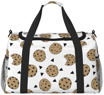 YFSGDLBN Cookies Food Chip Kekse bedruckte Handtasche/Handtasche, faltbar, Strandtasche, Schwarz , Einheitsgröße