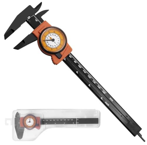 AHUFGN Calibro Calibro a quadrante Calibro 0-150MM Strumenti di Misura Calibro a corsoio con Orologio Comparatore ad Alta precisione in plastica(inch)