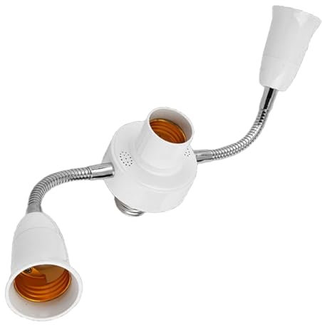 Light Socket Splitter E27 Base Light Socket Extender Adjustable Gooseneck Lights Bulb Extender Lamp Bulb with Extension Hose