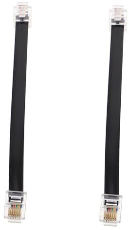 DOITOOL 2pcs Kurzes Flach Telefonkabel 6-Kern-männliche Bis Männliche Geradekabel Haushaltes Und Zuverlässiges Stabiles Signal Einfach Installation