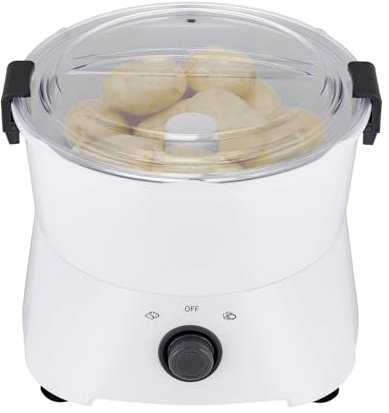 Pelador de patatas eléctrico: peladora automática de patatas para un rápido tiempo de pelado de 2 a 4 minutos, adecuado para patatas de 1,76 libras o verduras de 0,79 libras, ideal para cocina y