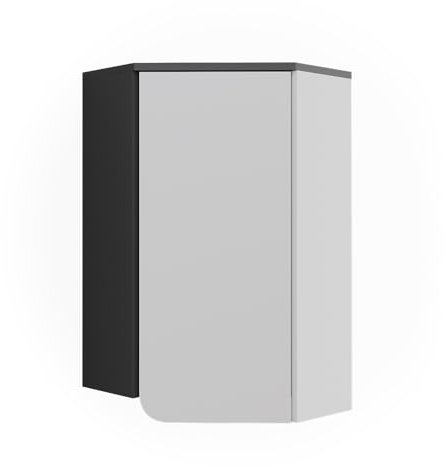 Vicco Eckhängeschrank Karen, Anthrazit/Weiß, 60 x 75 cm mit Tür
