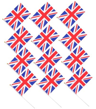 FONDOTIN 50Stücke Handflaggen Kleine Union Jack Fahnen Für Feiern Queen's Day Deko Langlebig Für Partys Und Patriotische Anlässe