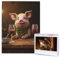 Animal and Red Wine Jigsaw Puzzles 500 Pieces Wooden Puzzle Personalized Photo Puzzle for Adults Picture Puzzles Wedding Jigsaw for Birthday Valentines Day Anniversary
