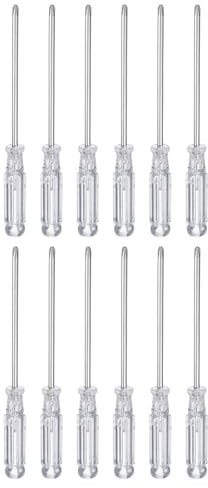 sourcing map 12pcs PH1 Mini Phillips Screwdriver #1 4.8 Length Screwdrivers 2 Carbon Steel with Ergonomic Handle for DIY Repairing, White