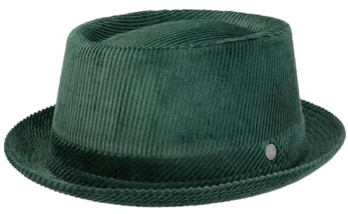 LIERYS Classic Pork Pie Cordhut Made in Italy Herren Sommer Winter grün XL (60-61 cm)