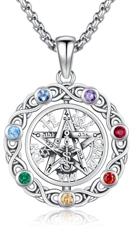 ZIPPICE Pentagramm Kette Damen Herren Silber 925 Tetragrammaton Anhänger Halskette Talisman Hexe Schmuck Esoterik Geschenke Männer Frauen