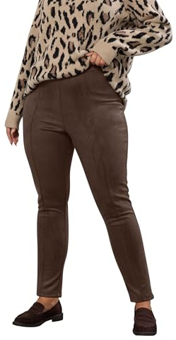 Yours Curve Chocolate Faux Suede Leggings - Women's - Plus Size Curve