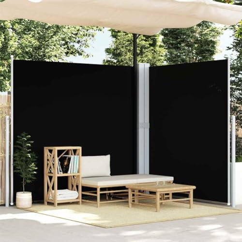 Emmtore Ausziehbare Seitenmarkise Schwarz,200 x 600 cm