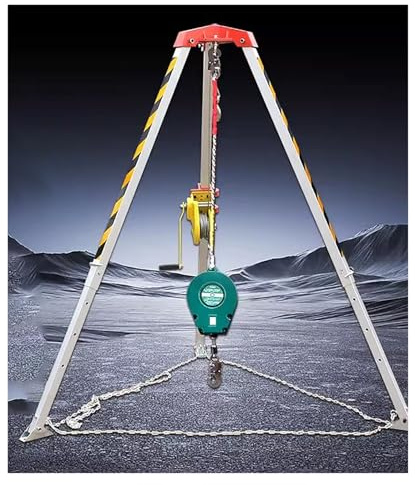 MQDLJSE Rettungsdreibein, Hebezeug, Absturzsicherung, Dreibein-Set für beengte Räume, Feuerwehr-Hebe- und Sicherheitsrettungsdreibein, 1200/1800/2600 lbs Rettungshebezeug für Enge Räume mi