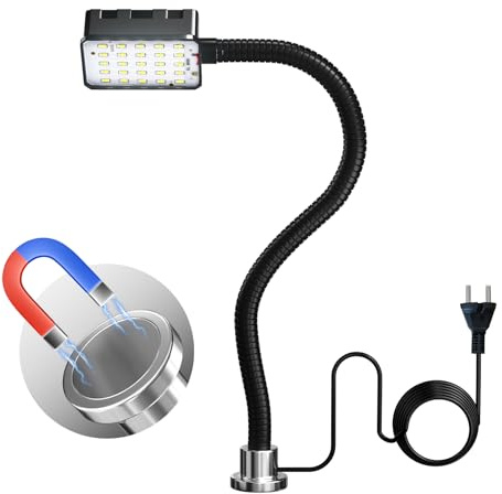 Lampe de Travail Magnétique 10 W,6000 K Lampe de Travail LED avec Col de Cygne Flexible et Base Magnétique,Magnétique COB LED Lampe pour Établi,Machine à Coudre,Grill,Atelier,Éclairage Industriel