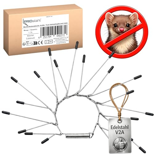 PRIOstahl Marderabwehrgürtel für Fallrohre bis zu Ø 120mm – 1 Stück – Effektiver Marderschutz gegen Marder, Waschbären & Katzen – Marderschreck für Dachrinnen & Bäume wetterbeständig aus Edelstahl V2A