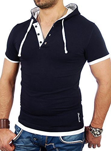Reslad Kapuzenshirt Herren Slim Fit T-Shirt mit Kapuze Sommer-Shirt Männer Hoodie RS-5033