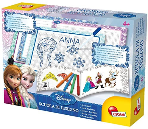 Lisciani - DISNEY LA REINE DES NEIGES - Activité de Dessin et Coloriage Créatif avec Elsa et Anna - Dessins pour Filles dès 4 Ans - Développe Motricité Fine et Créativité