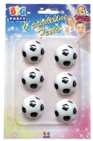 Big Party - Kerzen in Form eines Fußballs, Weiß und Schwarz, CC43001