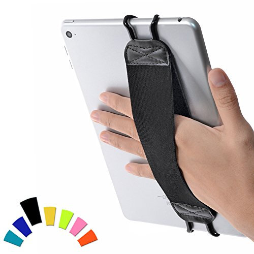 TFY Sicherheits Handband-Halterung für Tablets & iPads - Apple iPad, iPad 4 (iPad 2 & 3), iPad Air (iPad Air 2), iPad Mini - iPad Pro 9,7 - Samsung Galaxy Tab - Google Nexus und Andere (Schwarz)