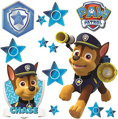 alles-meine.de GmbH große Wandsticker - P. Patrol - Polizei Hund Chase - selbstklebend + wiederverwendbar + wasserfest - Aufkleber für Kinderzimmer - Wandtattoo/Sticker K..