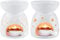 ComSaf Essential Oil Burners Set of 2, Ceramic Wax Melt Burners White Assorted Wax Tarts Holder Candle Scented Diffuser for Aroma Oil and Wax Melts Home Office, 90ml Capacity