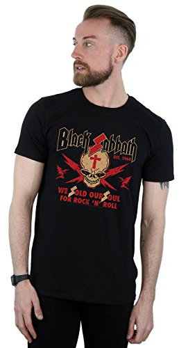 Absolute Cult Black Sabbath Men's Skull Crest T-Shirt Black XXX-Large
