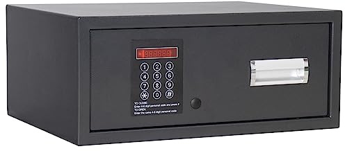 HomeDesign Schubladentresor HDS-9100 Elektronikschloss Anthrazit, mit mechanischer und elektronischer Notöffnung, BxH 47x20 cm, Feuerfalz, Blauer Teppich, inkl. Montagematerial