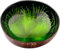 cocovibes Kokosnuss Schale mit Anti-Kipp-Ring, einsetzbar als Dekoschale, Schlüsselschale, Schmuckschale – grün schwarz, 13 cm (LIME-1)