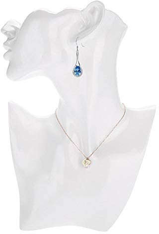 Betued Ohrringe Ketten Schmuckständer, Schmuckhalter für Ohrstecker Colliers Perlenketten Y-Ketten Strangketten, Seitwärts Schaufensterpuppe Schmuckdisplay Zubehör (Weiß)