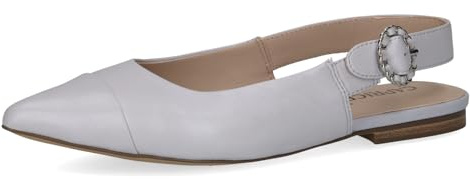 CAPRICE Damen Slingpumps aus Leder Spitz, Grau (Lt.Blue Perl), 37 EU