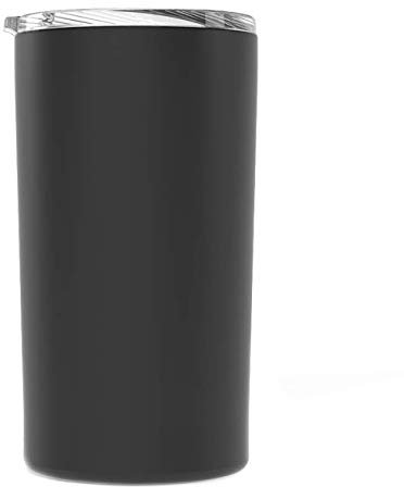 Gteller – Gobelet fin à double paroi en acier inoxydable 18/8 avec paille et couvercle, tasse de voyage isotherme pour garder les boissons froides et chaudes (noir, 340 ml)