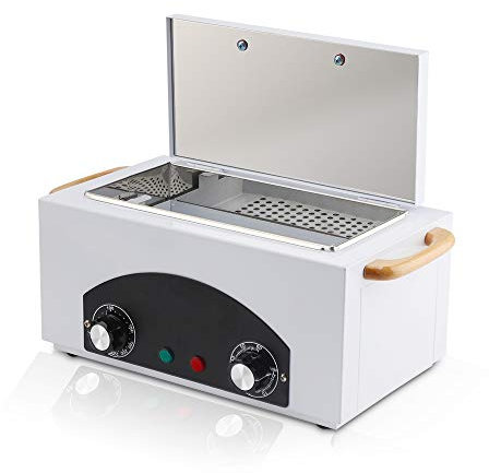 High Temperature Metal Tool Cleaning Box Dry Heat Sterilizer with Timer Manicure Pedicure SPA Salon Barber Equipment for Dentist Clinic Lab Sundry Beauty Hair Cut Nail Metal Tools(UK Plug)