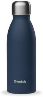 QWETCH – One Inox Ultraleicht Wasserflasche Edelstahl 500ml Nachtblau – Einwandige Flasche – Auslaufsicher, BPA-frei & Wiederverwendbar – Edelstahl-Trinkflasche für den Alltag, nicht isoliert