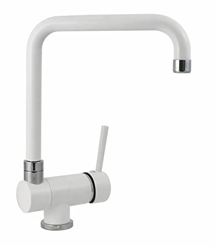 Mezclador cocina Plados Monomando NOVOMIX con caña plegable para debajo de ventana - Blanco Leche