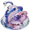 London Boutique Cadeau d'anniversaire de Mariage en Forme de cygnes en Cristal Bleu Rose dans Une boîte Cadeau Blanche
