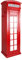 Dmora - Kleiderschrank London Telefonzelle mit 3 Regalen und Spiegeltür, Made in Italy, Schlafzimmer Kleiderschrank, cm 68x55h215, Farbe Rot