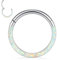 AROWRO Nase Hoop Ring Septum Clicker Daith Helix Turm Ohrring Daith Schmuck Knorpel Muschel Creolen Daith Piercing Schmuck 316L Chirurgischer Stahl 16G 8mm Weiß Opal Silber