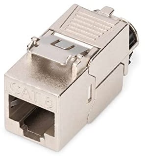 DIGITUS Module Keystone Cat 8.1-1 pièce - RJ45 Prise réseau Cat8 Blindé - 2000 MHz - 25GBase-T & 40GBase-T - 25 Gbit/s & 40 Gbit/s - AWG 26/7 à AWG 22/1 - Montage sans Outils
