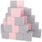 KiddyMoon Schaumstoff Würfel 14 cm Weiche Blöcke 48 Stücke Für Kinder Softbausteine UE, Blöcke: Hellgrau-Pink
