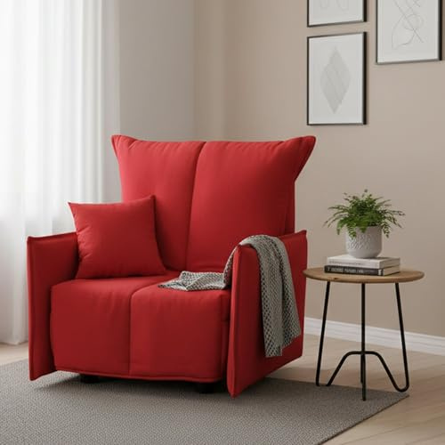 Talamo Italia - Sessel Almerinda, Einzelsofa, Wohnzimmersessel mit Trolley-Öffnung, Standardarmlehnen, 100 % Made in Italy, 110 x 90 x 85 cm, Rot
