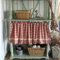 WRMING Landhausstil Küche Scheibengardine Rot Kariert Design Blickdicht Vintage Bistrogardine Café Bistro Küchenvorhang Fensterdekorationen kurz Vorhänge, 1 Stück,W x H 130x40cm