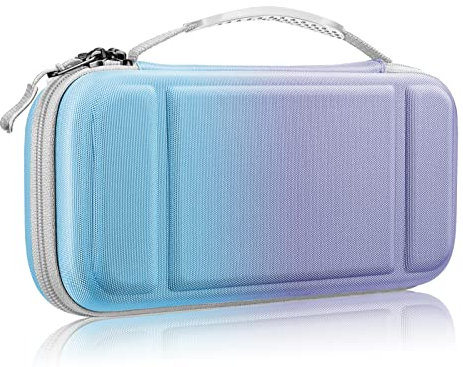 FINTIE Tragetasche Kompatibel mit Nintendo Switch 2017 /Switch OLED Modell 2021- [Stoßfeste] Hartschalen Aufbewahrung mit 10 Spielkartenhaltern, Reisetasche für Konsole und Zubehör, Abend Ombre