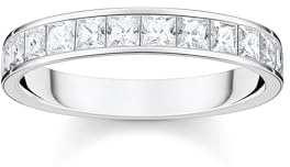 THOMAS SABO Ring weiße Steine Pavé Silber Recyceltes 925 Sterling Silber Zirkonia, Größe 60, TR2358-051-14-60