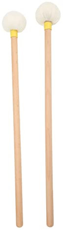 2 Uds Baquetas con Cabeza de Fieltro, Mazo de Tambor Multiusos Cabezal de Fieltro Palos de Mazo de Tambor Accesorios para Bombo, Timbales Y Tambores (Amarillo)