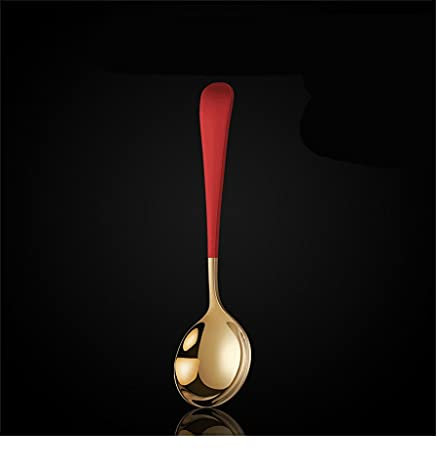 KUYWLMKMZZ Cucchiaio da Minestra Piccolo Cucchiaio per miscelare Il caffè in Acciaio Inossidabile Addensato Adatto per Cucchiaio Domestico Cucchiaio da caffè (Color : D)