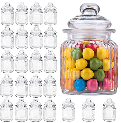 Murago - 24er Set Vorratsglas ca. 300ml - luftdicht Gewürzgläser Glas Bonbonglas Candy Bar Bonboniere mit Deckel Vorratsgläser klein für Lebensmittel 0,3L